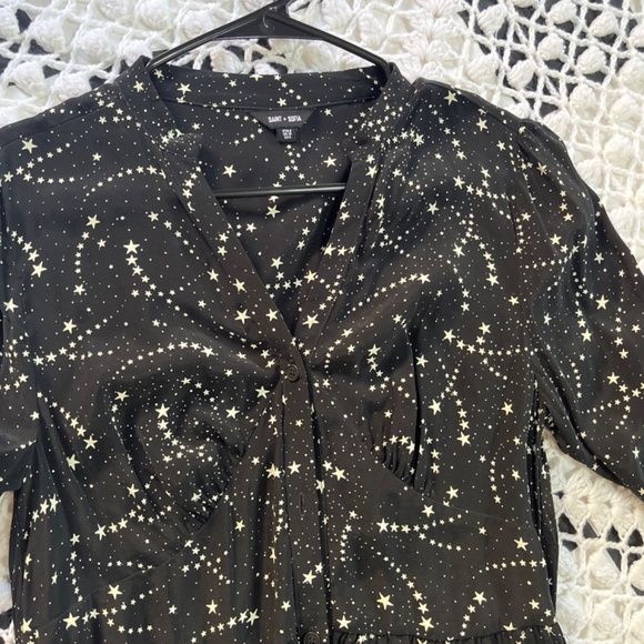 SAINT & SOFIA Black Star Galaxy Shirt Maxi Dress size 6 - Picture 14 of 14